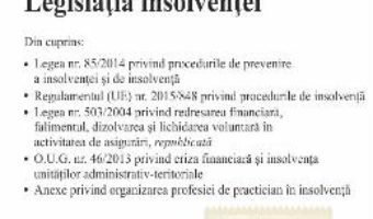Cartea Legislatia insolventei act. 19.11.2018 (download, pret, reducere)